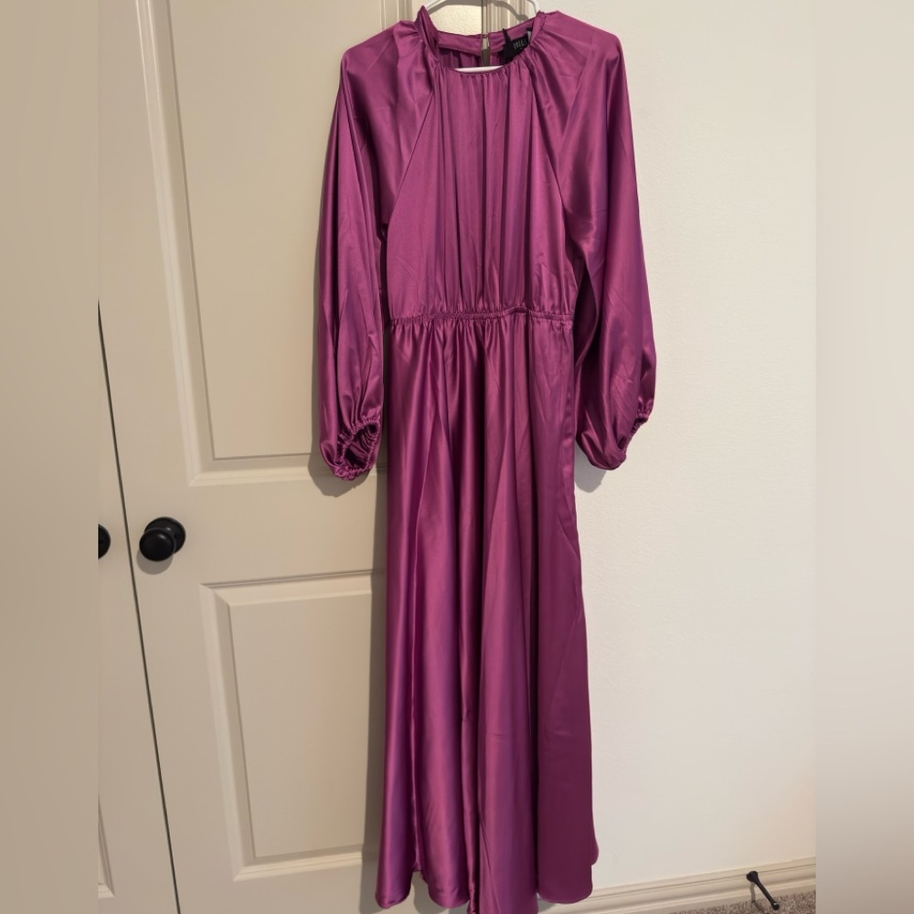 Elegant Purple Long Sleeve Dress